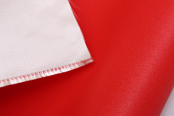0.45mm Red Silicone Coated Thermal Insulation Fiberglass Fabric 1/3 Twill Weave