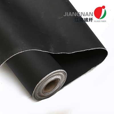 666 C SS Woven Fiberglass Fabric Reinforced With SS Wire With 2-Sides Black Silicone Coating