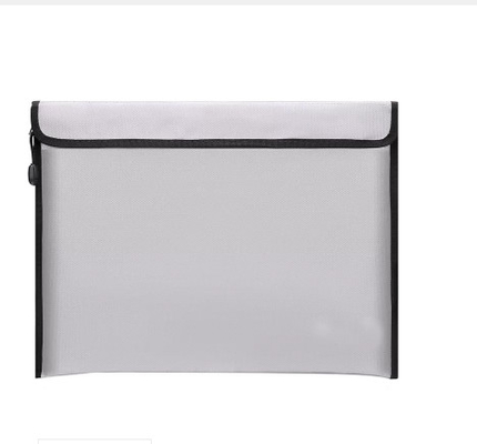 Large Silver Fireproof File Bag Fireproof Document Pouches 13.4x9.8in Waterproof