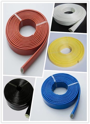 Flame Resistant Silicone Rubber Fiberglass Sleeving Heat Insulation No Harmful