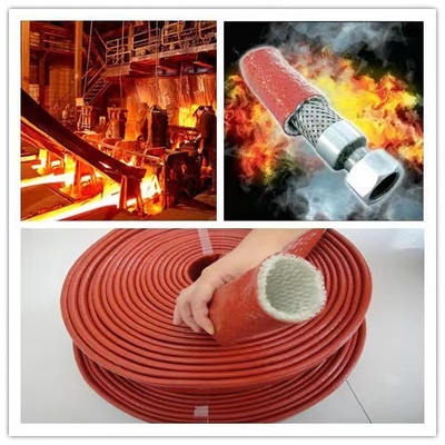 Pipe Protection Silicone Rubber Coated Fiberglass Sleeve For Automobile And Electrical