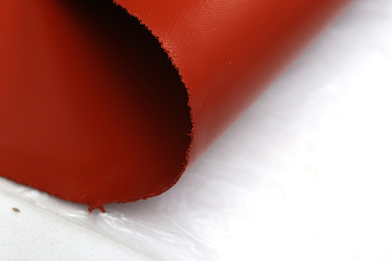 Red Silicone Coated Fiberglass Cloth For Expansion Joint Fireproof Fabric Roll