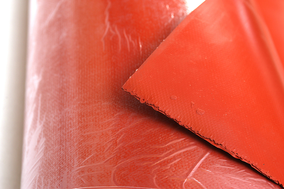 Red Silicone Coated Fiberglass Cloth For Expansion Joint Fireproof Fabric Roll